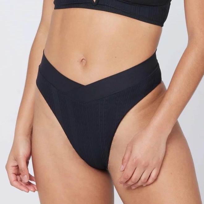 L*Space Pointelle Rib Court Bottom In Black